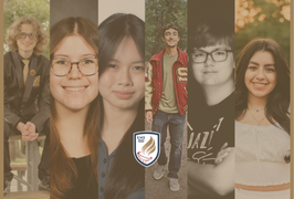  A close up of six students. Male, female, female, male, male, female